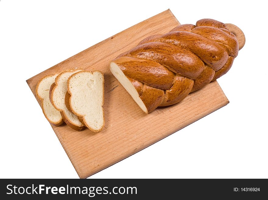 Food series: white bread over white background