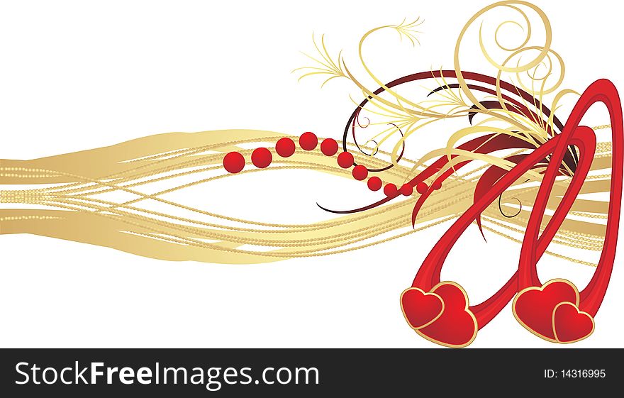 Hairpins with floral ornament. Illustration