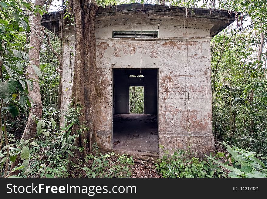 Old American military base buiding in Panama