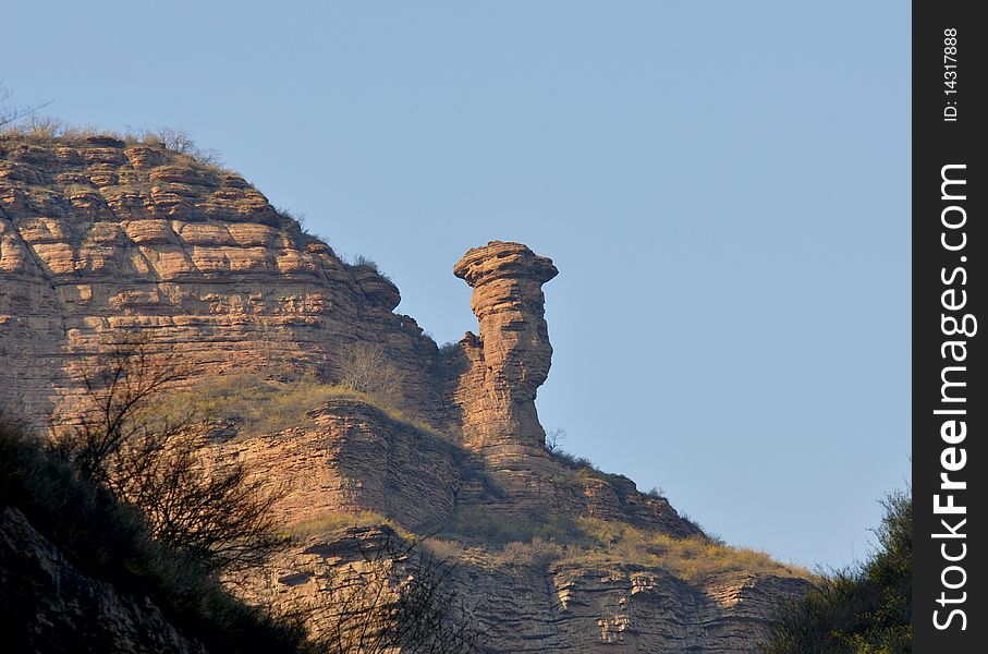 This is taken in banshan of shanxi province of china. some rocks show very special appearance, this is like an elephant nose. This is taken in banshan of shanxi province of china. some rocks show very special appearance, this is like an elephant nose