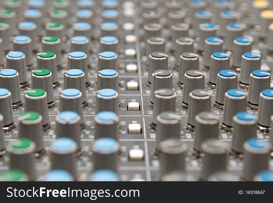 Professional sound mixer close-up. Professional sound mixer close-up.