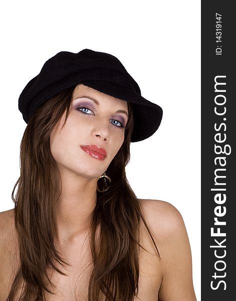 Fashion Model Wearing A Beret