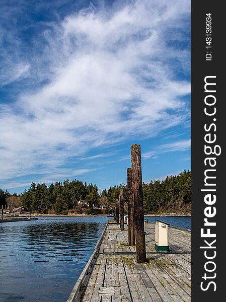 Empty docks on Salt Spring Island