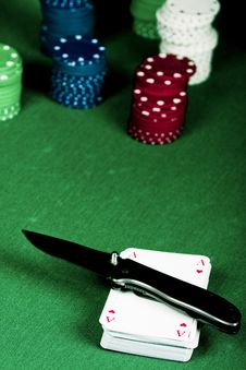 Poker And Knife Royalty Free Stock Photo Poker And Knife Royalty Free Stock Photo