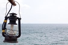 Old Lamp At The Sea. Royalty Free Stock Photos Old Lamp At The Sea. Royalty Free Stock Photos