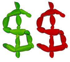 Green And Red Isolated Dollar With Real Shadows Stock Photography Green And Red Isolated Dollar With Real Shadows Stock Photography