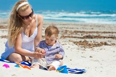 Family On A Beach Stock Photography Family On A Beach Stock Photography