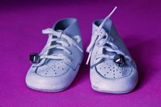 White Baby Shoes Stock Image White Baby Shoes Stock Image