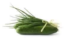 A Bunch Of Green Onions And Cucumbers Stock Images A Bunch Of Green Onions And Cucumbers Stock Images