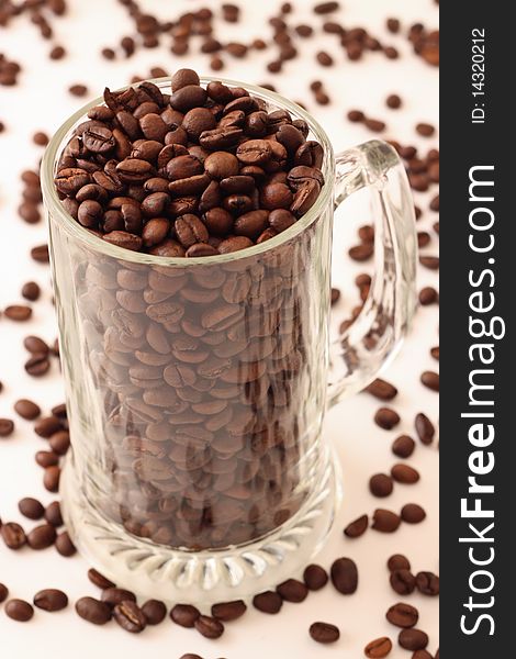 Coffee Beans In A Beer Cup