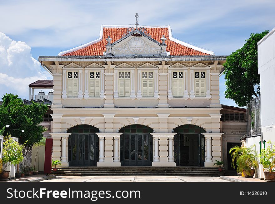 Traditional Sino-Portugese building in Phuket town, Thailand