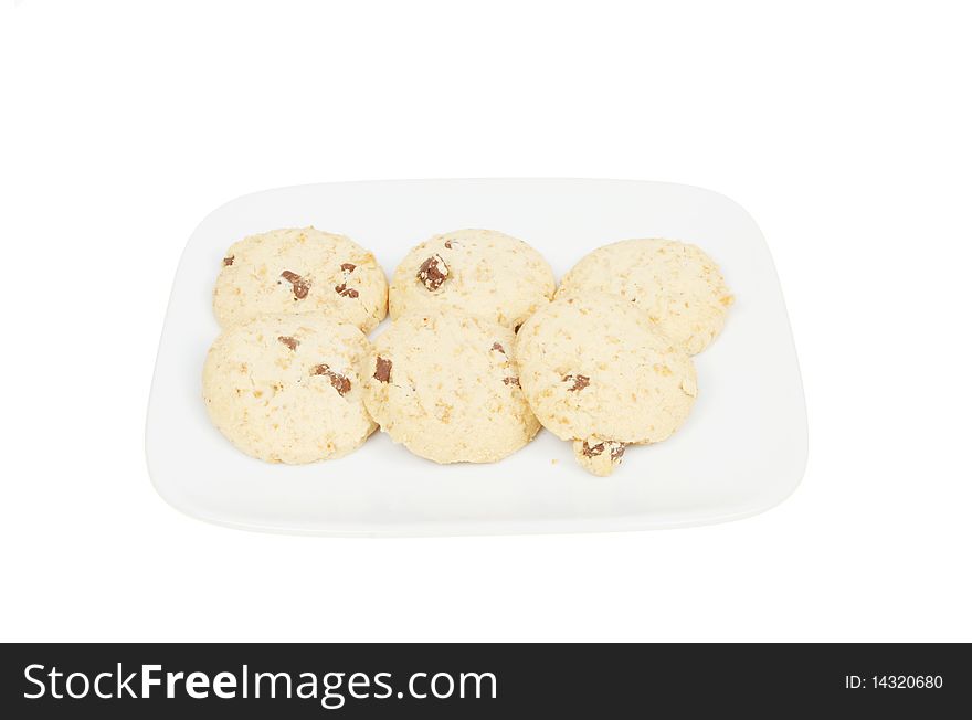 Chocolate chip cookies on a plate
