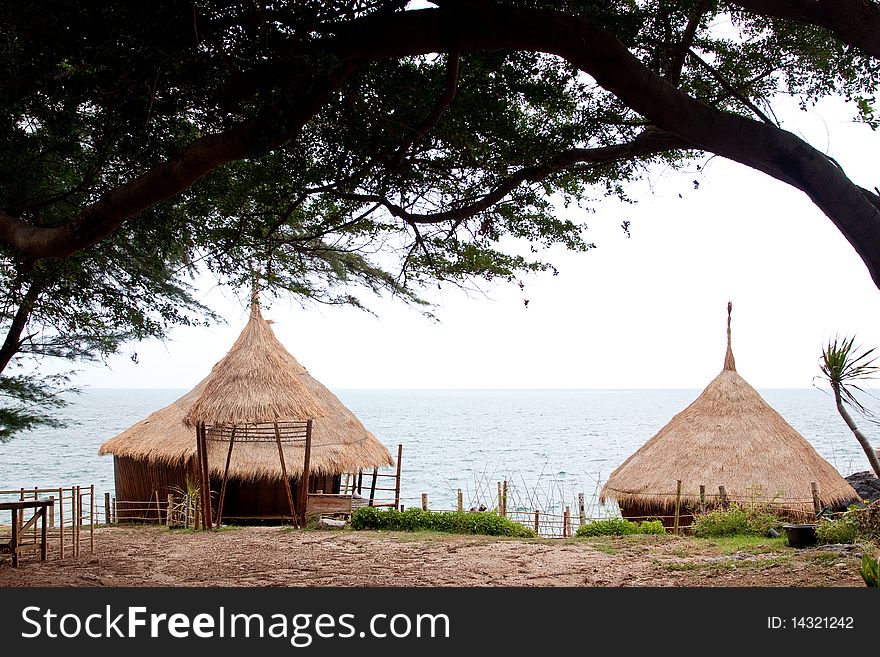 Resort hut at the sea in thailand. Resort hut at the sea in thailand.