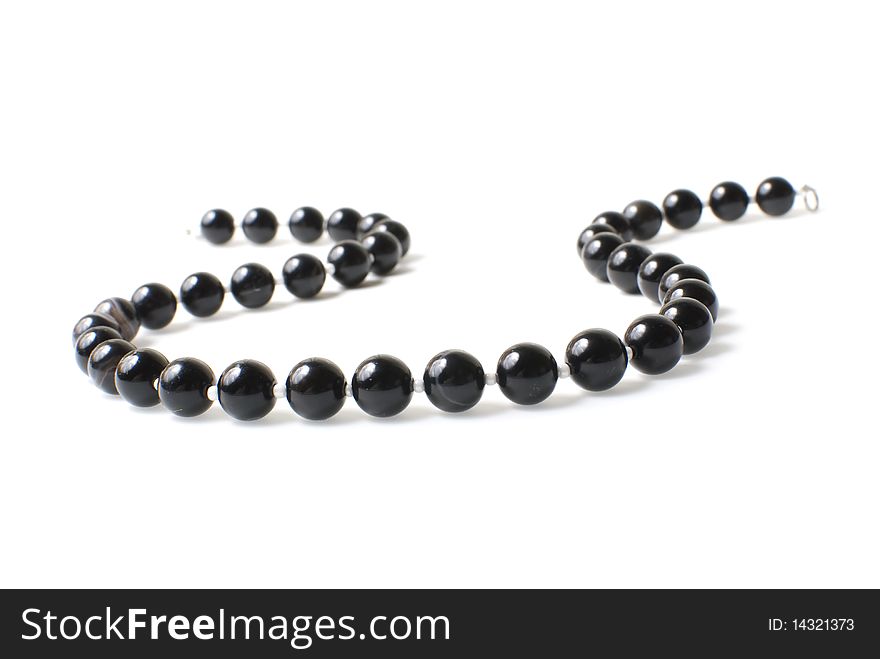 Agate beads necklace isolated on white background. Agate beads necklace isolated on white background