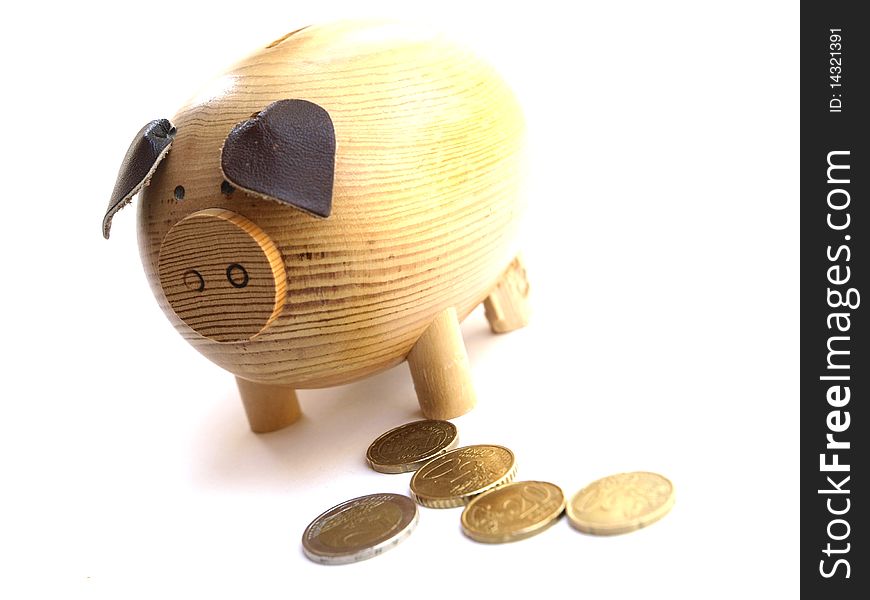 A piggy bank with euro coins