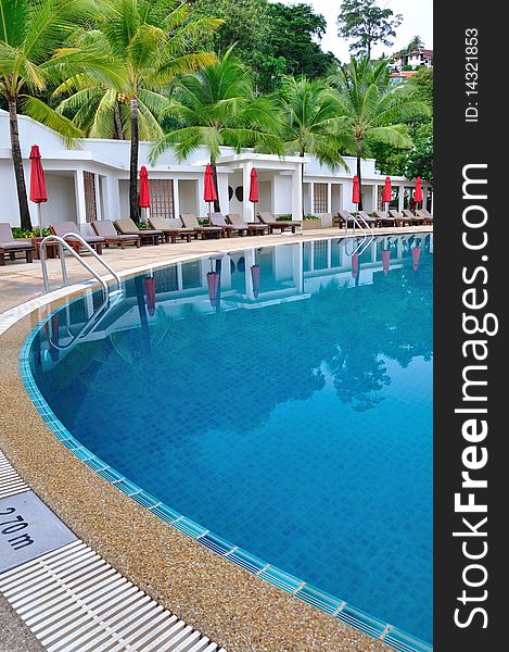 A swimming pool in topical resort, phuket.