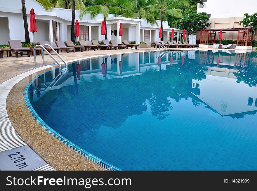 A swimming pool in topical resort, phuket