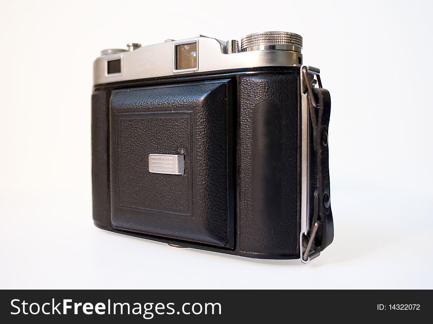 This is a nice folding camera isolated with white