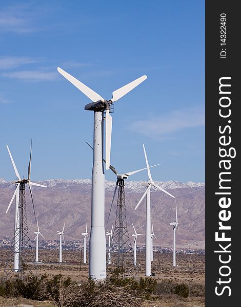 Wind turbines for clean alternative energy. Wind turbines for clean alternative energy