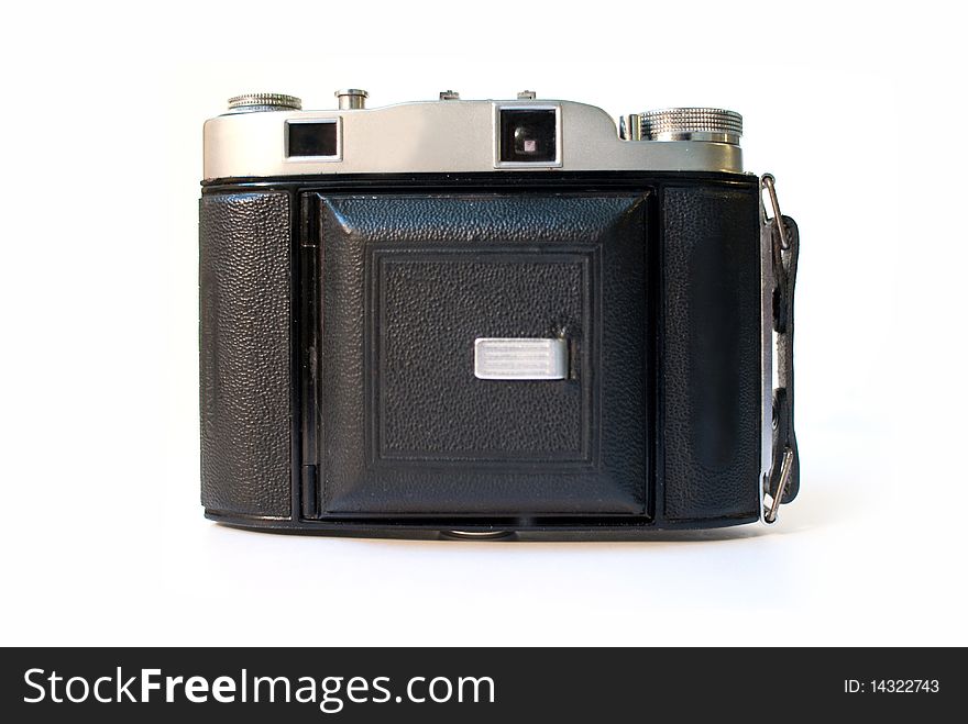 This is a nice folding camera isolated with white