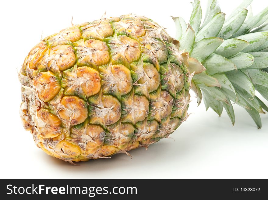 Close-up of a pineapple background on white