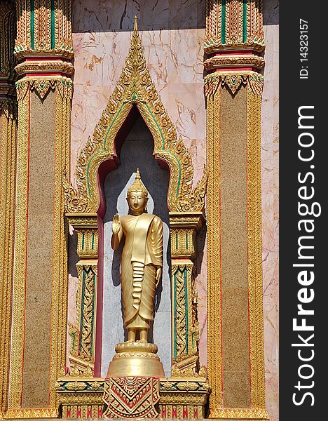 Buddha image at Wat Chalong temple in Phuket Thailand