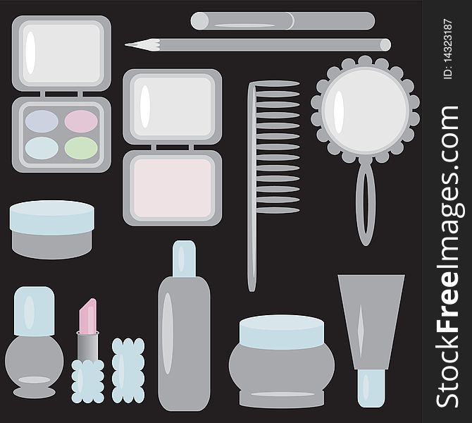 Set with cosmetics and make-up