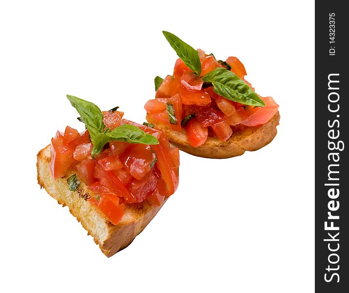 Toast with tomatoes and lettuce