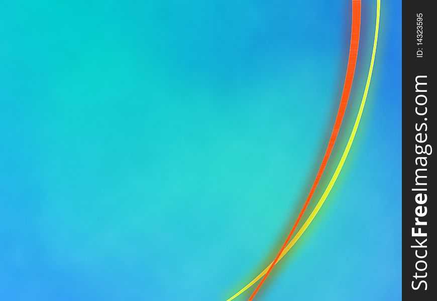 Blue abstract background with red and yellow auroras. Blue abstract background with red and yellow auroras