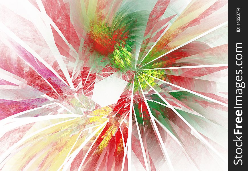 Colorful fractal broken glass abstract image isolated on white. Colorful fractal broken glass abstract image isolated on white