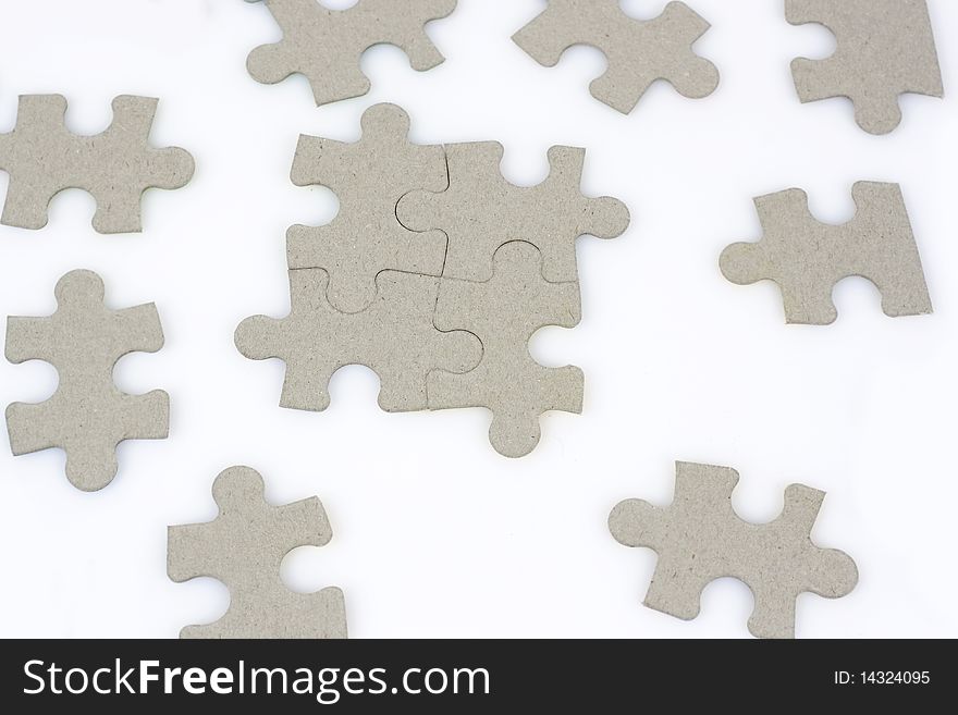 puzzles isolated on white background. puzzles isolated on white background