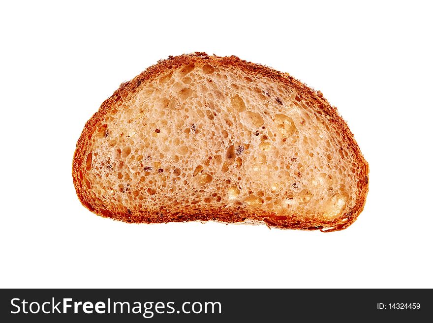 Slice of wheat bread isolated over white background. Slice of wheat bread isolated over white background.