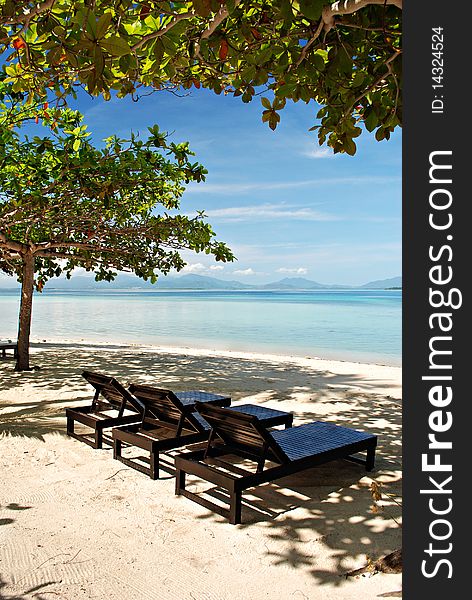 Deck Recliners on a Beach