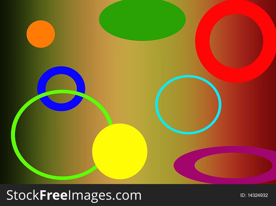 Multi colored and sized circles on gradient background. Multi colored and sized circles on gradient background