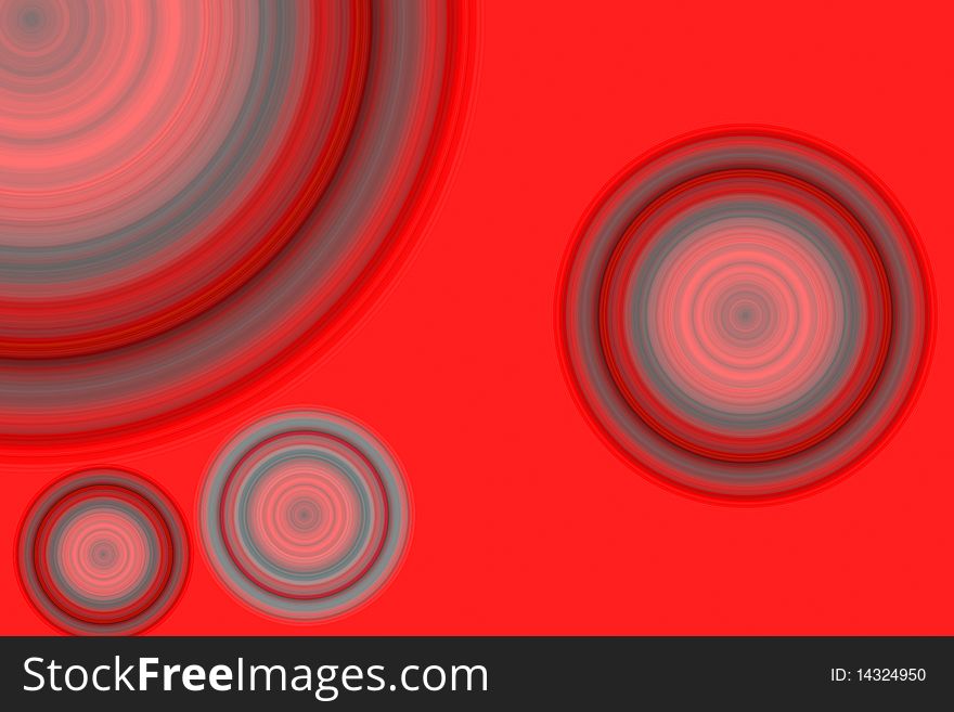 Retro circles on red background