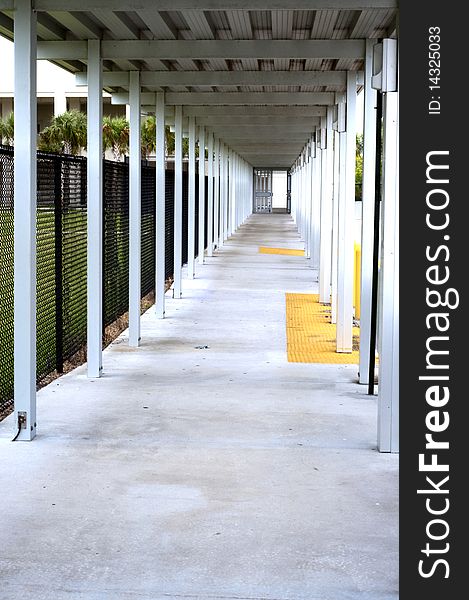 School corridor were students are dropped off for class