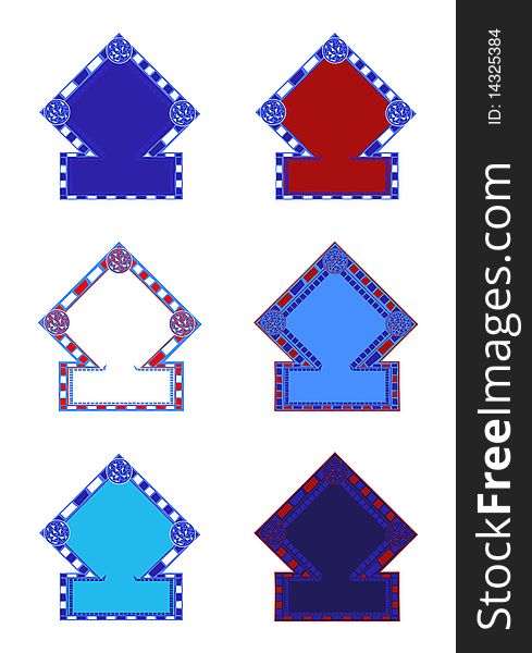 Illustration of mosaic frames on white background