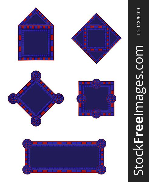 Illustration of mosaic frames on white background