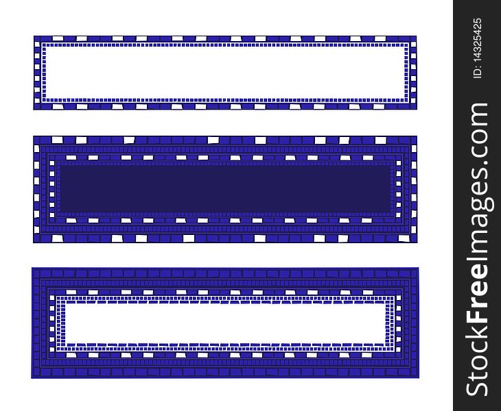 Illustration of mosaic frames on white background