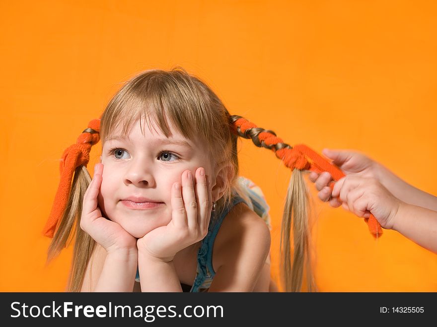 We do a fashionable hairdress, orange tendencies. We do a fashionable hairdress, orange tendencies.