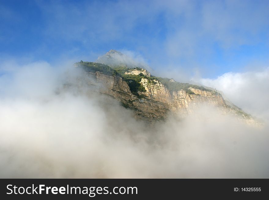 The Caucasus rocks under clouds. The Caucasus rocks under clouds