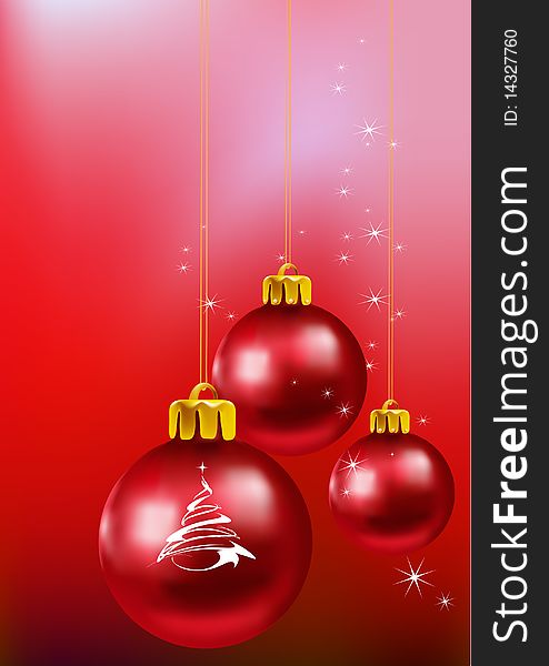 Christmas decorations in red background for your design