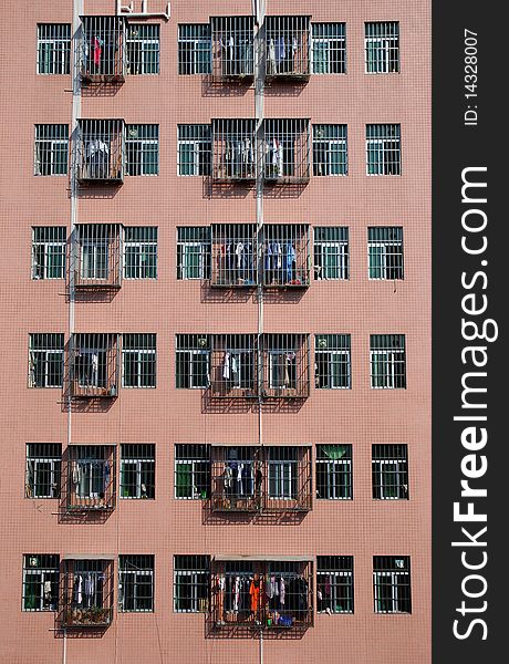Guarded Windows of a residential building in South China