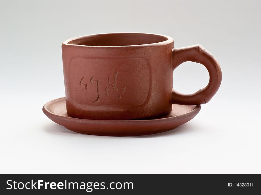 The Chinese clay mug for tea drinking