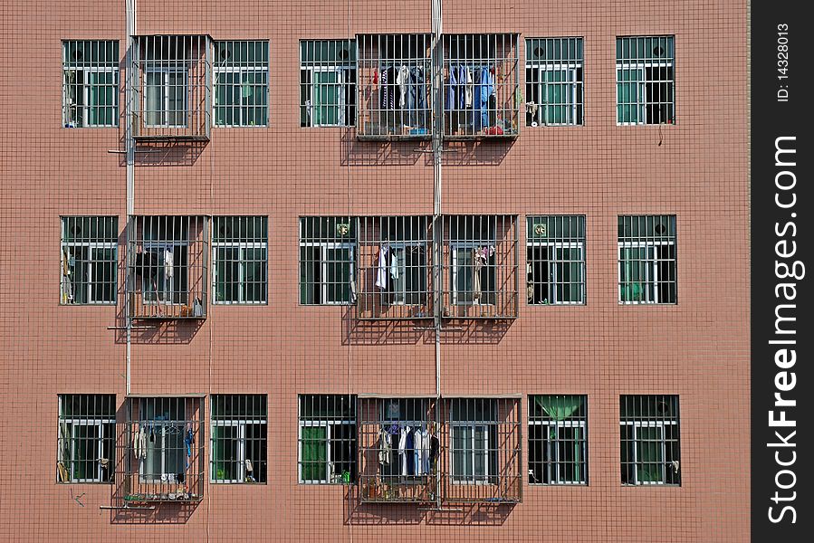 Guarded Windows of a residential building
