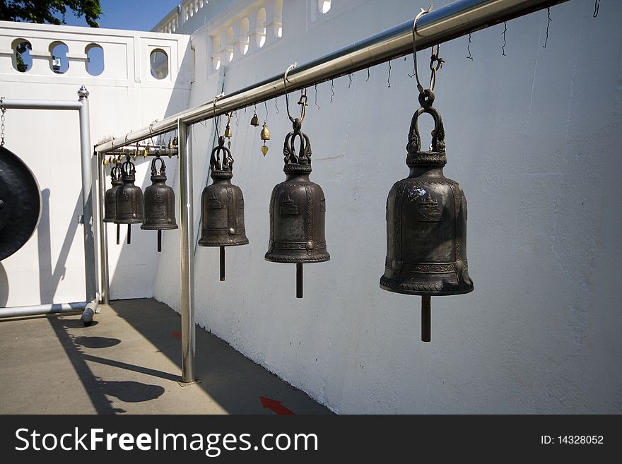 Bell in the way to Golden Mountain Bangkok Thailand