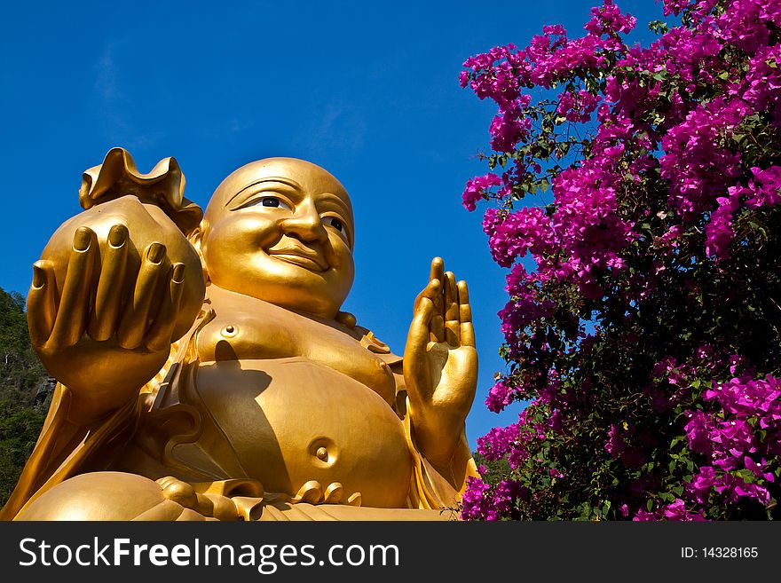 A Golden Buddha Disciple Statue