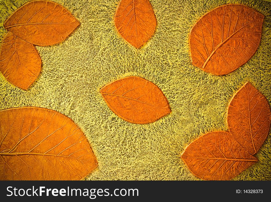 Background sculpture of brown leaf