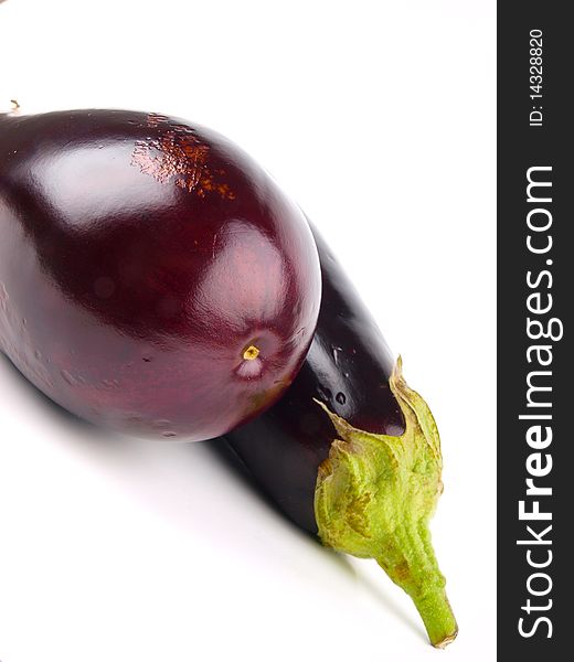 Eggplant. close up on white background