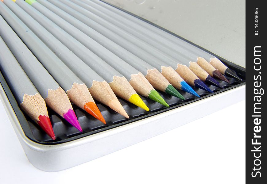 Color pencil set, image, macro